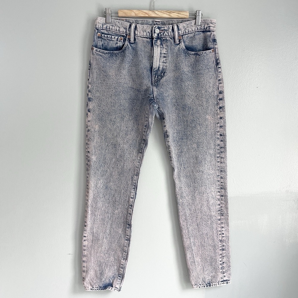 Levis 512 Slim Taper Mens Acid Wash Jeans VTG Blue‎ Pink Denim Measures 33x28